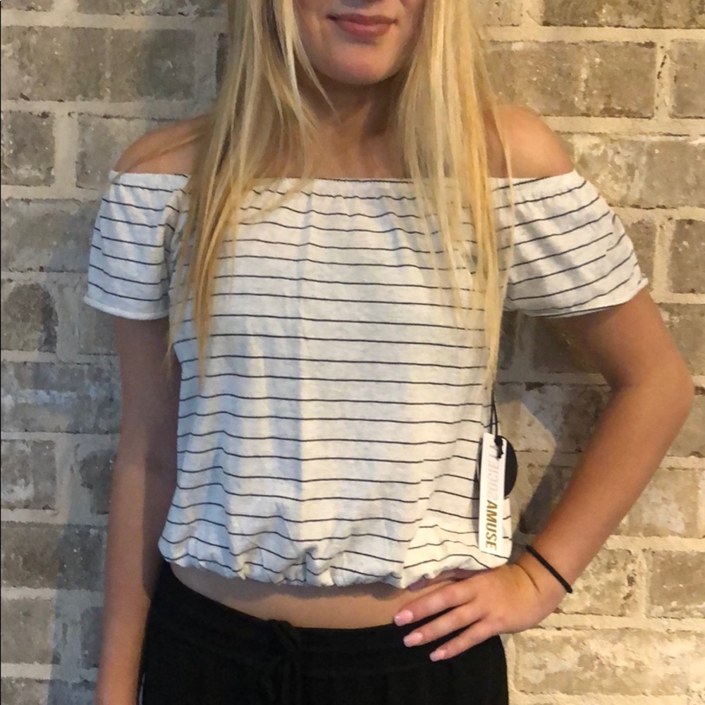 cropped striped t-shirt